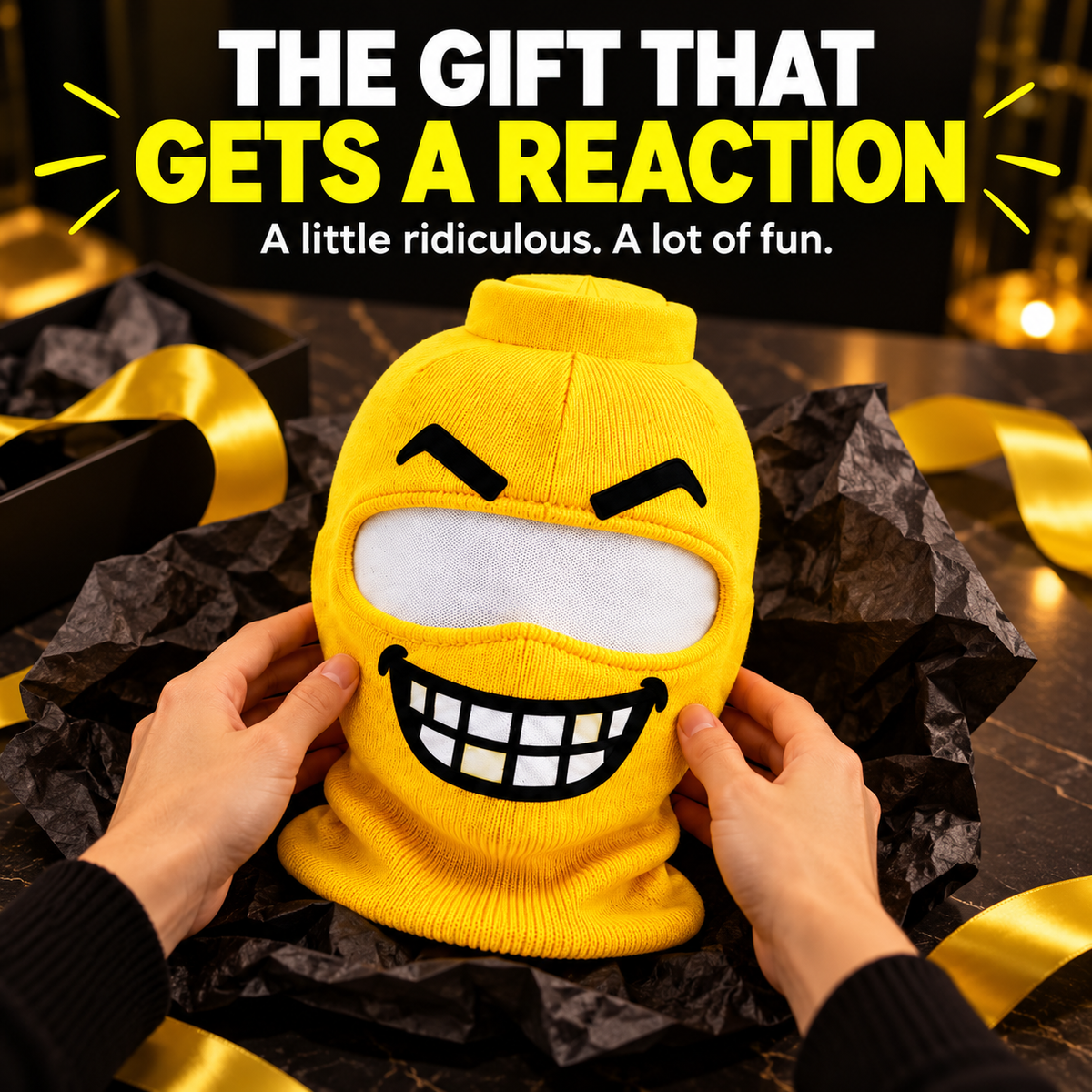 Funny Face Knit Mask – gift idea