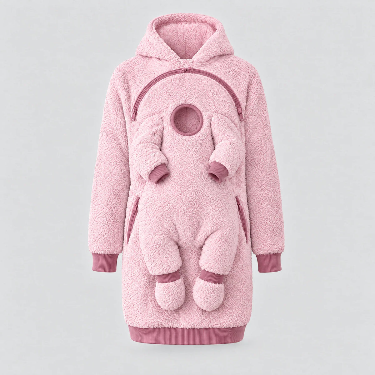 🧸2-in-1 Mom Baby Carrier Hoodie | Sherpa Fleece Warm Coat, Free Your Hands🤱