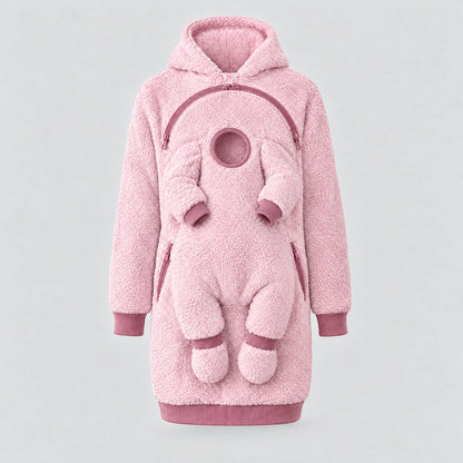 🧸2-in-1 Mom Baby Carrier Hoodie | Sherpa Fleece Warm Coat, Free Your Hands🤱