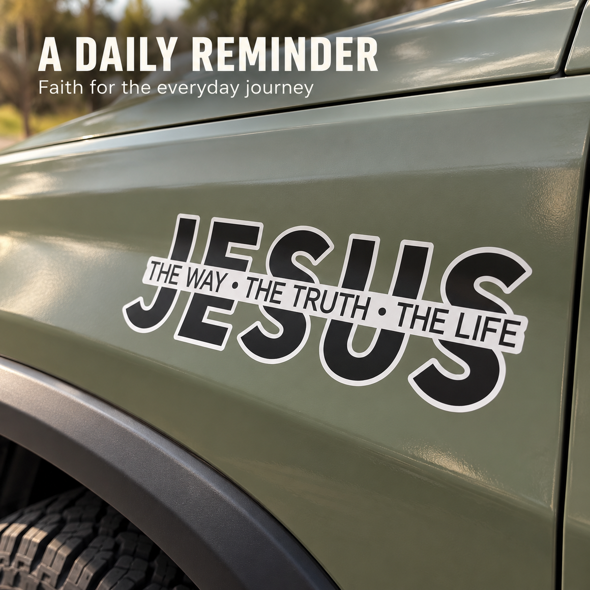 ✝️ Jesus Vinyl Decal – The Way, The Truth, The Life