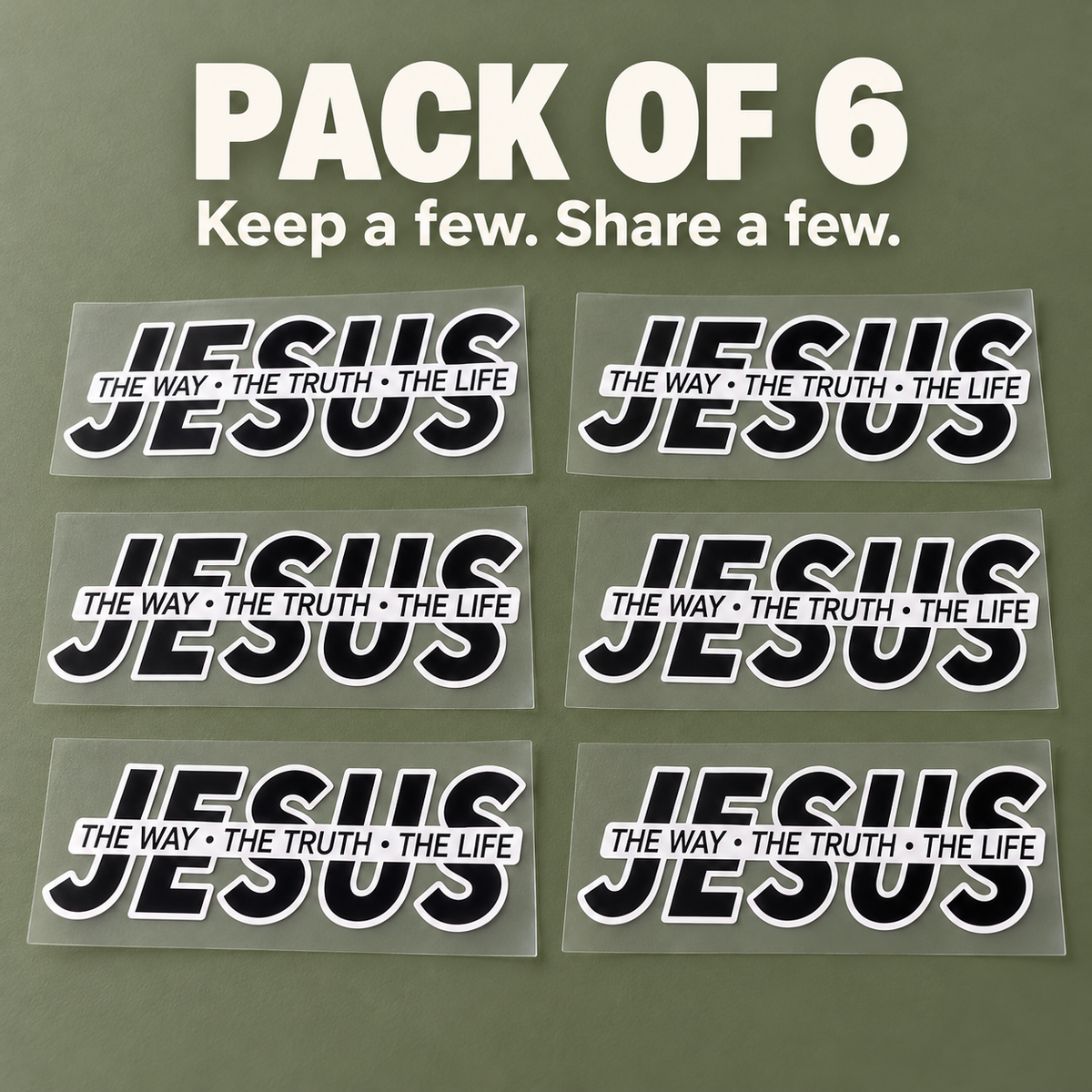 ✝️ Jesus Vinyl Decal – The Way, The Truth, The Life