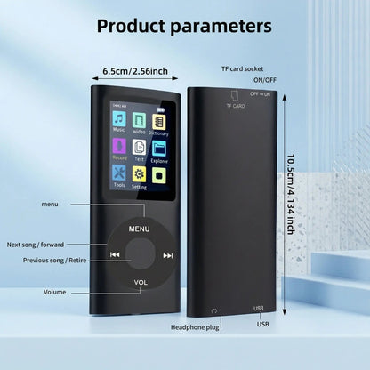 Portable MP3 Player – Compact Digital Music Player with LCD Screen & TF Card Support