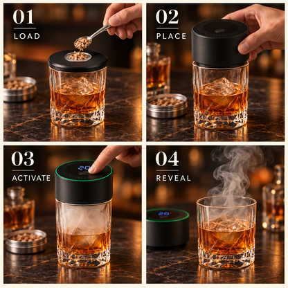🥃 Electric Whiskey Smoker Kit — Rechargeable, No Butane