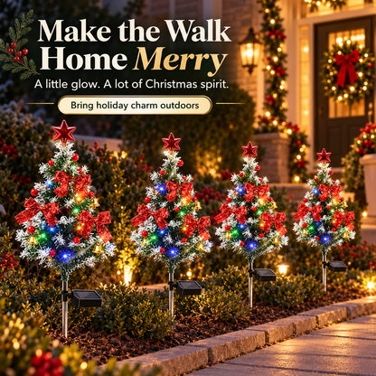 🎄 4-Pack 31.5-Inch Solar Lighted Christmas Trees Outdoor