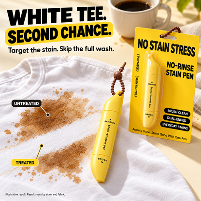 Portable Dual-Head Stain Remover Pen✨ Instant No-Rinse Emergency Spot Cleaner for Clothes, Oil & Coffee Stains