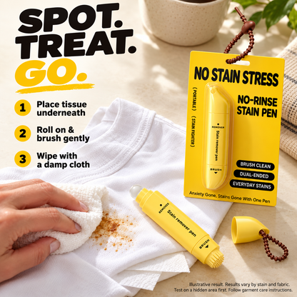 Portable Dual-Head Stain Remover Pen✨ Instant No-Rinse Emergency Spot Cleaner for Clothes, Oil & Coffee Stains