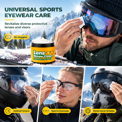 Lens Scratch Repair Cream Set with Sponge for Glasses Goggles Face Shields and Helmet Visors